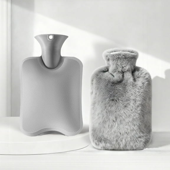 RYLZX Hot Water Bottle with Soft Cover (2 Liter) Classic Rubber Hot Water Bagfor Cramps, Neck Shoulders Pain Relief Hot Cold Pack for Hot and Cold Therapy and Feet Warmer  Gift for Women and Girls