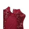 thumbnail image 6 of Alvivi Women Girls Lyrical High Low Dance Costume Shiny Sequins Ballet Dance Dress Leotard Wine_Red Large, 6 of 7
