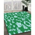 thumbnail image 3 of Ahgly Company Machine Washable Indoor Rectangle Transitional Turquoise Green Area Rugs, 8' x 10', 3 of 7