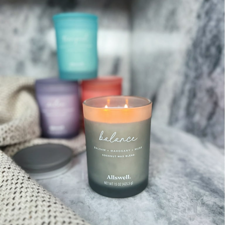 Allswell Balance (Balsam + Mahogany + Musk) Scented 2-Wick 15oz Spa Jar Candle