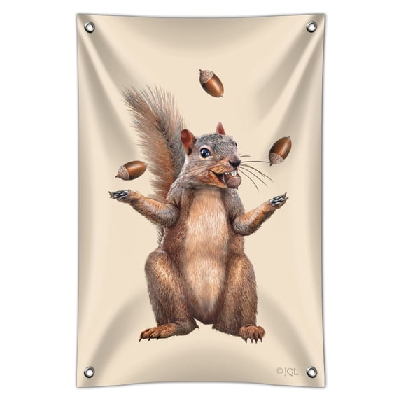 Squirrel Juggling His Nuts Crazy Funny Home Business Office Sign
