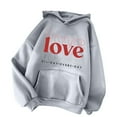 thumbnail image 5 of Pimelu Valentine Sweater for Women Womens Valentines Day Hooded Sweatshirts Oversized Pocket Drawstring Pullover Hoodies Tops Trendy Love Letter Print Sweatshirts, 5 of 6