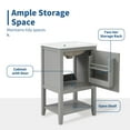 thumbnail image 4 of Bellemave 20" Modern Bathroom Vanity Set with Sink Combo Wooden Storage Cabinet with Ceramic Sink Free Standing Single Basin Vanity Storage Cabinet with Door and Shelf, (20”, Gray), 4 of 11