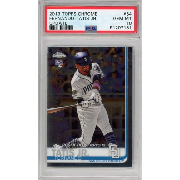 Graded 2019 Topps Chrome Update Fernando Tatis Jr. #54 Rookie RC Baseball Card PSA 10 Gem Mint
