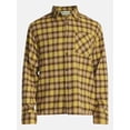 thumbnail image 5 of No Boundaries Boxy Cotton Plaid Flannel with Long Sleeves, Men's and Big Men's XS-4XLT, 5 of 5
