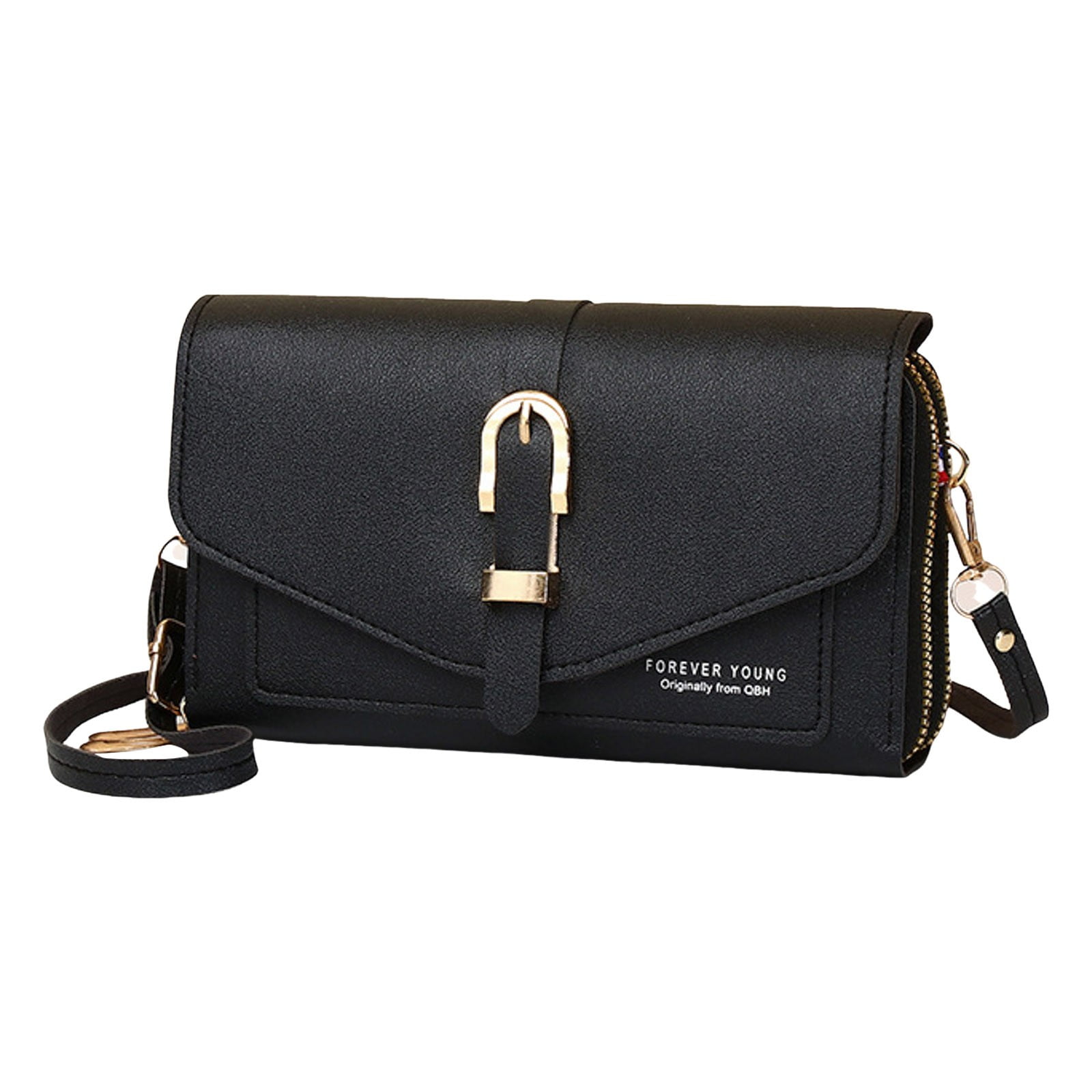 XOXO Women's Vegan Leather Black Dual Top Handle Everyday Tote Bag