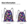 thumbnail image 2 of Xecao Paint Butterflies Pattern Sports Drawstring Backpack - String Swim Gym Bag with Wet Proof Pocket for Women&Men-Small, 2 of 6