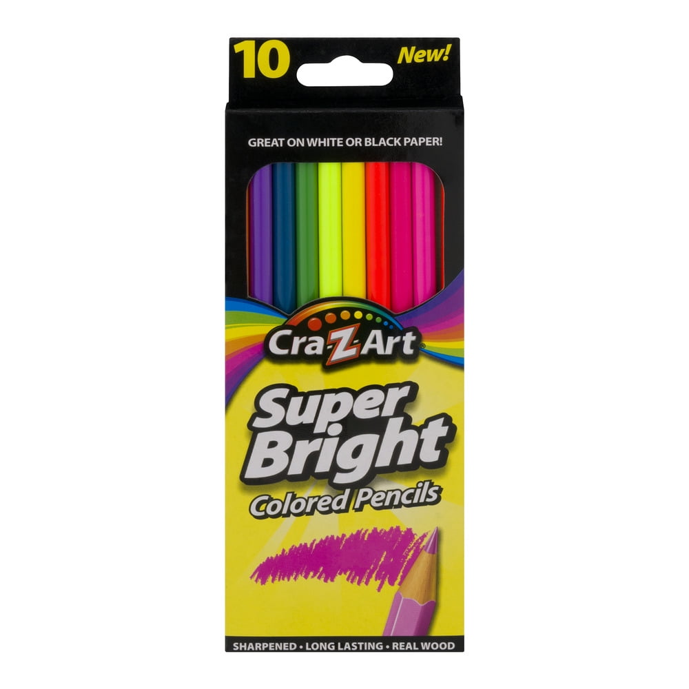 CraZArt Super Bright Colored PreSharpened Pencils, 10 count