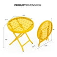 thumbnail image 2 of UBesGoo Metal Folding End Table, Outdoor Small Coffee Table with Flower Hollow Decoration, Yellow, 2 of 8