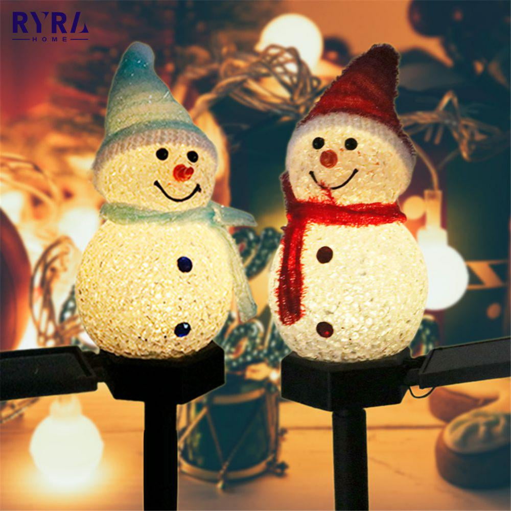 snowman solar lights