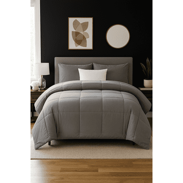 DBOZE Reversible Oversized Comforter All Season 100 Percent Cotton Filled Breathable Cotton Blend Shell Dual Sided Design with Corner Tabs Machine Washable
