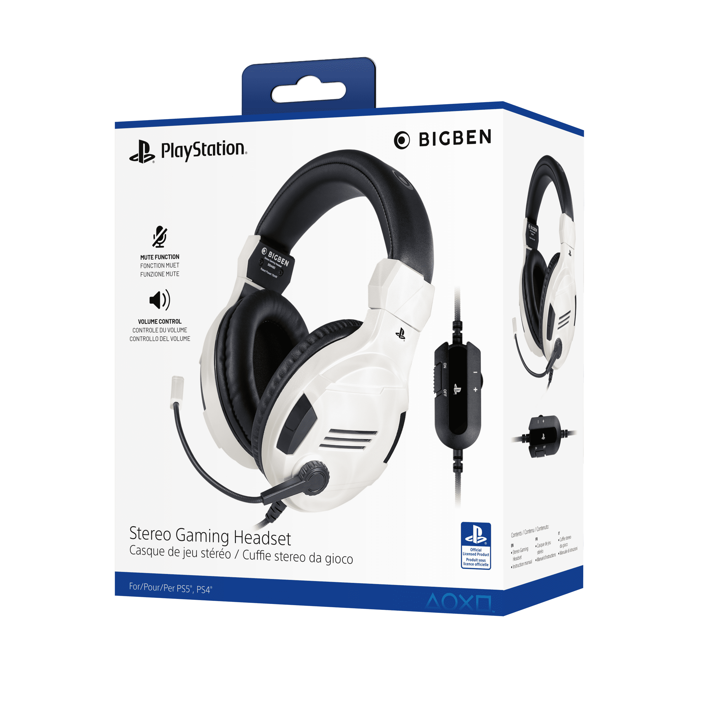 Nacon V3 Stereo Gaming Headset Officially Licensed for PlayStation PS4, PS5 - White