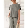thumbnail image 2 of Women's Two Piece Outfits Sweater Sets Knit Pullover Tops and High Waisted Pants Tracksuit Lounge Sets, 2 of 6
