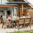 thumbnail image 6 of Sun-Ray 6.6x10 FT Rectangular Patio Umbrella with Push-Button Tilt and Hand Crank Canopy Lift, Table Umbrella with Solution Dyed Navy Fabric for Porch, Deck, Garden, and Swimming Pool, Grey, 6 of 7