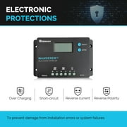 Renogy Wanderer 10 Amp 12V/24V PWM Negative Ground Solar Charge Controller Regulator Compatible with Bluetooth Module
