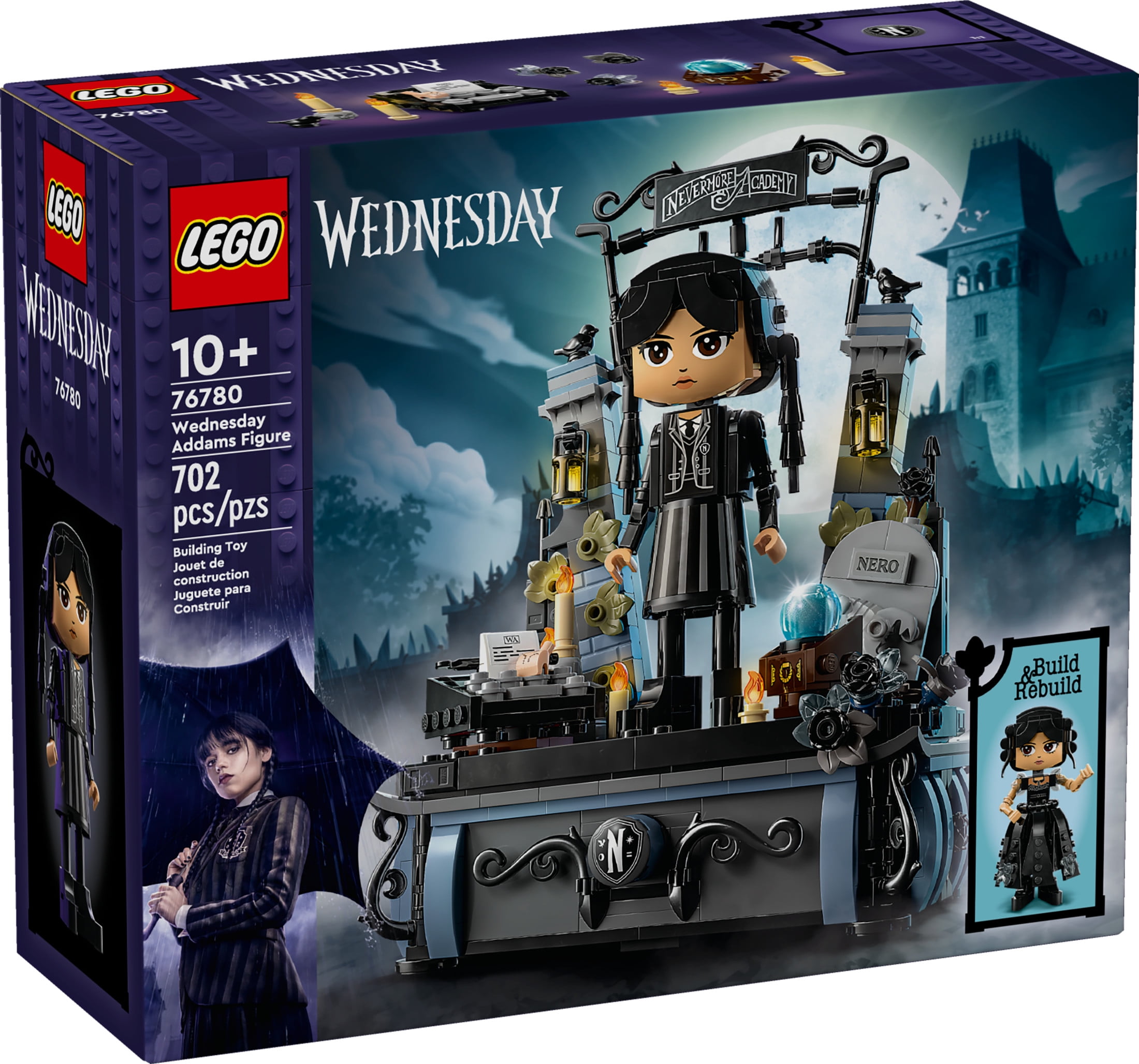 LEGO Wednesday Addams Figure - Building Toy for Kids, Girls & Boys, Ages 10+ - Collectible Wednesday Addams Doll with Display for Fans - Gift Idea for Birthday - 76780