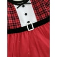 thumbnail image 6 of Bagilaanoe Toddler Baby Girl Christmas Dress Long Sleeve A-line Party Dresses 1T 2T 3T 4T 5T 6T Kids Plaid Plush Patchwork Mesh Tulle Dress, 6 of 8