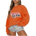 thumbnail image 1 of zanvin Chandail à Manches Longues pour Femmes, Col Rond Décontracté, Coupe Ample, Chandail à Capuche en Polaire, Automne, Orange, m, 1 of 2
