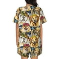 thumbnail image 6 of Daiia Watercolor Dogs Pattern Womens Pajama Sets Short Sleeve Pajamas for Women Sets Soft Lounge Sets Casual Round Neck Sleepwear PJS-X-Large, 6 of 7