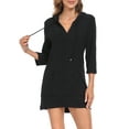 thumbnail image 5 of HDE Women's Terry Cloth Beach Cover Up Tunic Dress with Hood Black - M, 5 of 7