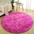thumbnail image 3 of Round Area Rug and 10 Double Sided Adhesive Tapes for Bedroom, Shag Circle Rug 2.6Ft for Room, Cute Fluffy Circular Carpet for Room, Shaggy Fuzzy Plush Rug for Room Dorm Playroom, 3 of 8