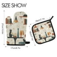 thumbnail image 2 of Yayeee Oven Mitts and Pot Holder Set of 4 Heat Resistant Kitchen Gloves Baking Hot Pad, Cats Reading Pattern, 2 of 5