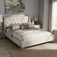 thumbnail image 5 of Baxton Studio Adelaide Retro Modern Light Beige Fabric Upholstered King Size Platform Bed, 5 of 6