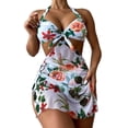 thumbnail image 1 of Gibobby Trajes de Baño para Mujer Conjunto de Bikini con estampado de cintura alta para mujer, traje de baño Sexy con tirantes, traje de baño con Tanga(Blanco,M), 1 of 4