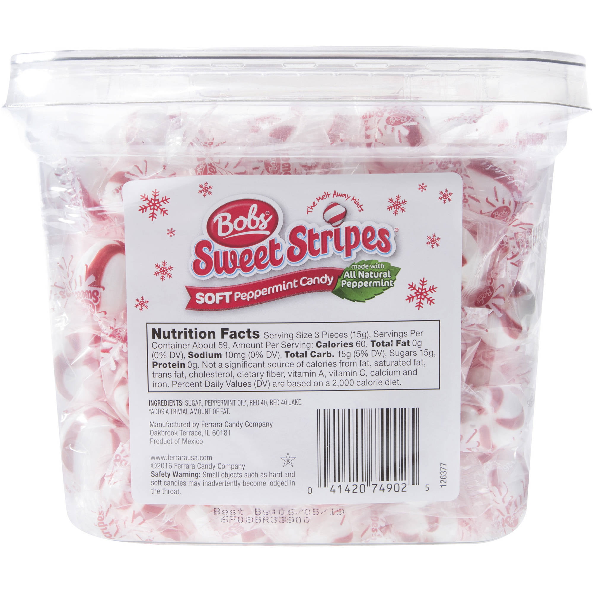 Bobs Sweet Stripes Peppermint Candy Nutrition – Runners High Nutrition