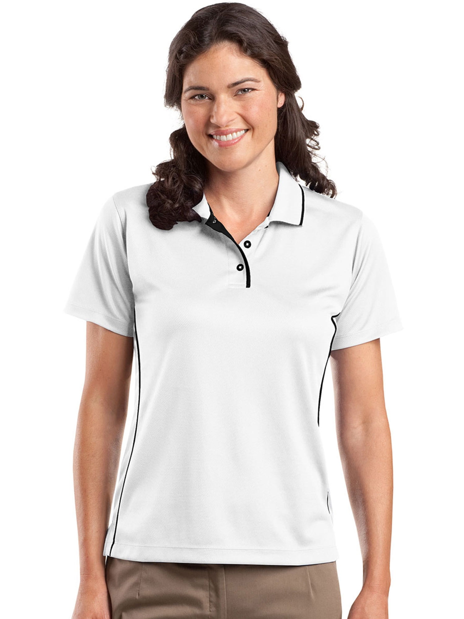 SportTek SportTek Women's 3Button Placket Piping Polo Shirt