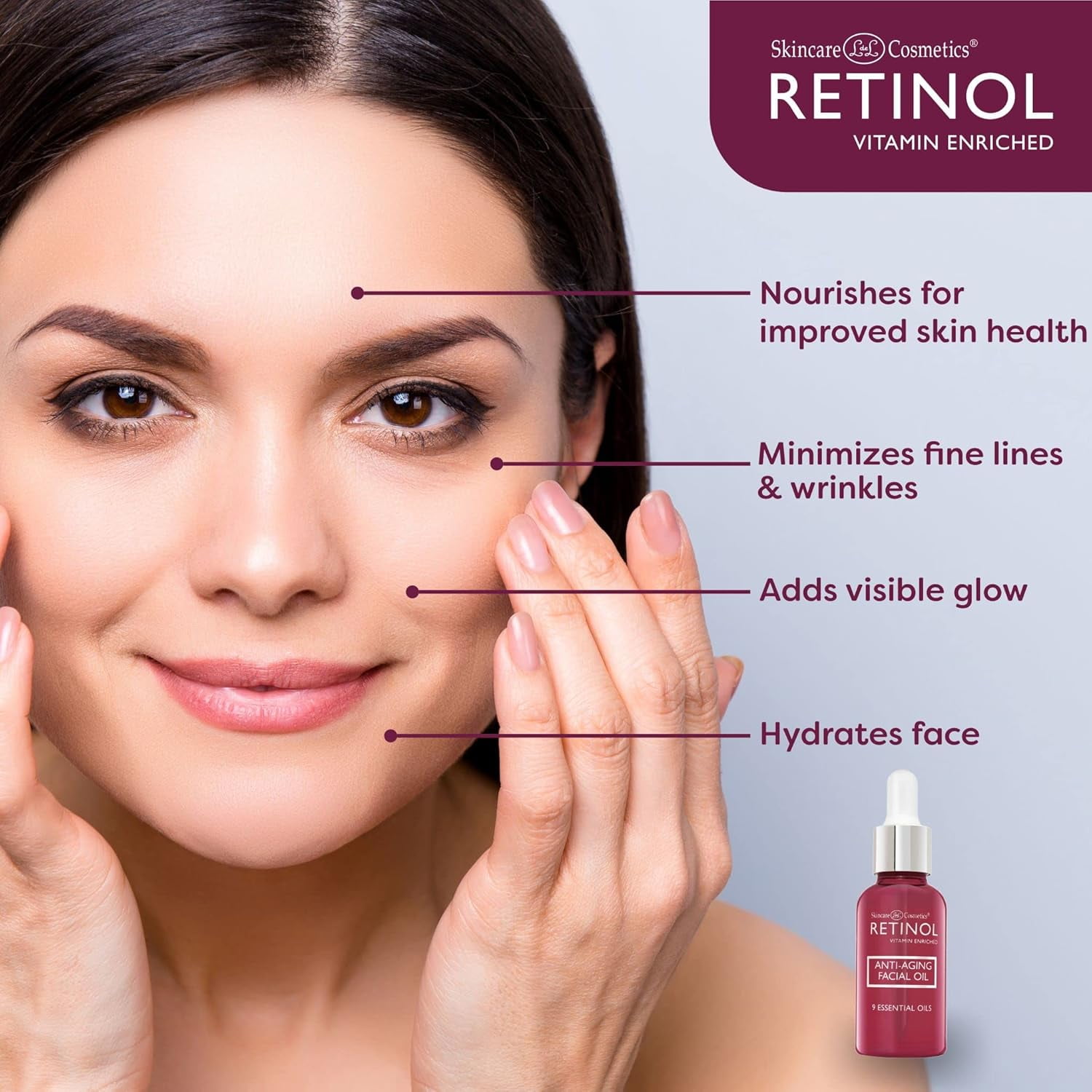 LIVAURA Retinol Anti-Aging Facial Oil – Instantly Adds A Glow To Your Face For A Younger Look – Radiance Booster With Nine Essential Oils Restores Hydration & Nourishment To Your Skin Night & Day