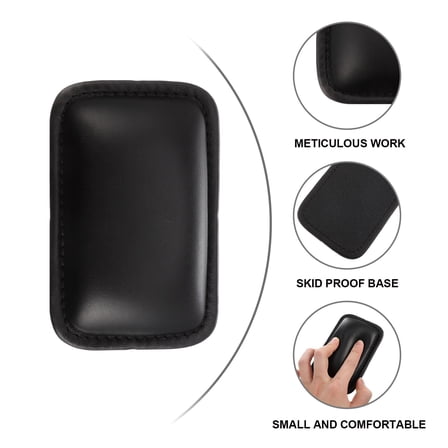 HEMOTON 2 Pcs Support Leather Wrist Rest Keyboard Elbow Pad 13x8cm Black