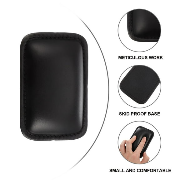 HEMOTON 2 Pcs Support Leather Wrist Rest Keyboard Elbow Pad 13x8cm Black