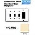 thumbnail image 2 of Leviton 80732-I Wallplate 4-Gang 3-Toggle 1-Decora Standard Size Nylon - Ivory, 2 of 2