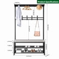 thumbnail image 2 of YANAOFFE Entryway Coat Rack with Shoe Storage Bench, 4-in-1 Entryway Bench, Metal Hall Tree Shoes Bench with 10 Hooks, Black, 2 of 7