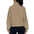 thumbnail image 6 of Evdexr Womens Sweatshirts Half Zip Cropped Pullover Fleece Quarter Zipper Hoodies 2025 Fall Fashion Outfits Clothes Camel XL, 6 of 6