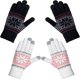 thumbnail image 1 of BEMS-2 Pares de Guantes de Mujer Guantes de Invierno cálidos para Pantalla táctil Patrones de Elaphurus Lindos y Suaves de Punto - Blanco/Gris - Talla única, 1 of 5