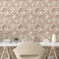thumbnail image 2 of Ambesonne Abstract Retro Peel & Stick Wallpaper for Home, Geometric Pattern, 13"x72", Burnt Orange Tan Brown, 2 of 5