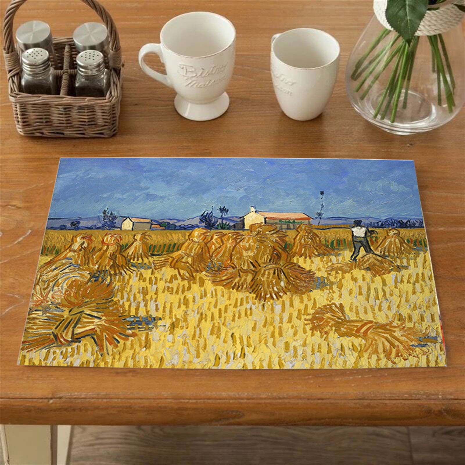 Travelwant Starry Night Placemats,Van Gogh Classic Arts Place Mats for