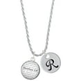 thumbnail image 1 of Delight Jewelry Silvertone Domed Matthew 5:8 Silvertone Script Initial Disc - R - Charm Necklace, 20"+3", 1 of 4