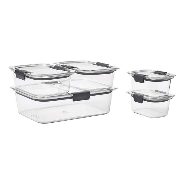 Recipientes Rubbermaid Brilliance para almacenar alimentos, juego de 10