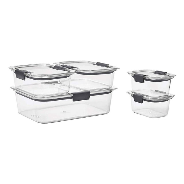 Recipientes Rubbermaid Brilliance para almacenar alimentos, juego de 10