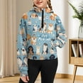 thumbnail image 7 of Uourmeti Cute Pet Print Girls Half Zipper Sweatshirt with Pocket Oversize Plus Size Long Sleeve Fall Clothes for Teen Girls Comfy Casual Pullover Size 9-10, 7 of 7