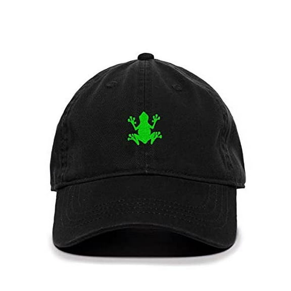 Tech Design Bullfrog Baseball Cap Embroidered Cotton Adjustable Dad Hat Black
