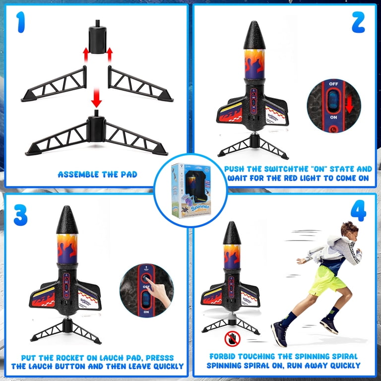JUGAAD LIFE Rocket Toy for Kids, 200 Feet Auto Electric Launch