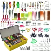FREE FISHER 310pcs Fishing Lures Set Crankbaits/Spinnerbaits/Soft Worms/Jigs/Minnows/Crank Hooks/Spoon/Metal Jigs/Frogs/Swivels with Box