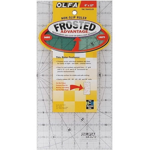 Olfa Frosted Advantage Non-Slip Ruler, "The Traveler"