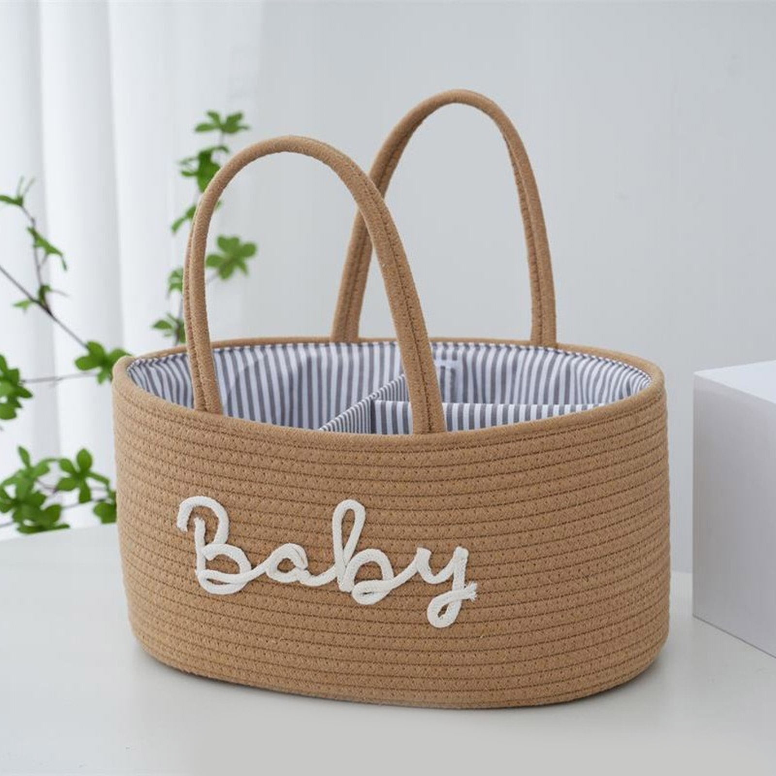 Convenient Baby Diaper Storage Basket Cotton Cloth Organizes Modern Baby Diaper Storage Solution for Nursery & Travel