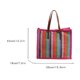 thumbnail image 2 of Bolso de mano tejido a rayas para mujer bolso de mano bolso de viaje para exteriores (Borgoña), 2 of 9