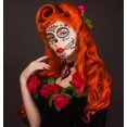 thumbnail image 5 of Paquete de 4 tatuajes de cara de Halloween del Día de los Muertos, calavera de azúcar, máscara floral de Halloween Dia De Los Muertos, tatuajes falsos para hombres y mujeres con 1 flor roja Cr, 5 of 5